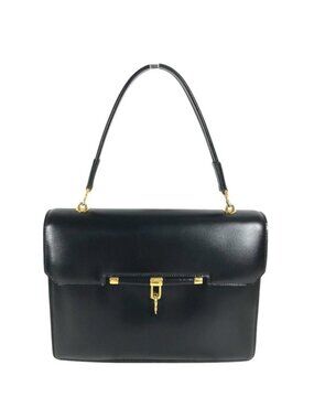 Hermes Handbag Paloniere Gold Box Calf Black Vintage Leather
